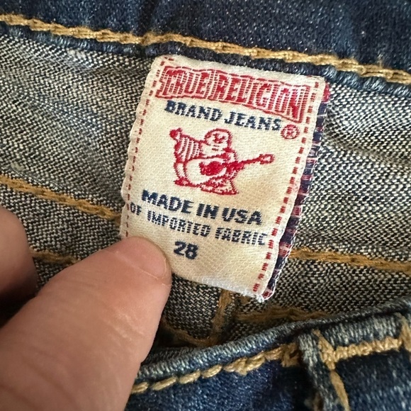 TRUE RELIGION Ricky Flap Pocket Rhinestone Jeans 28 - Picture 6 of 8